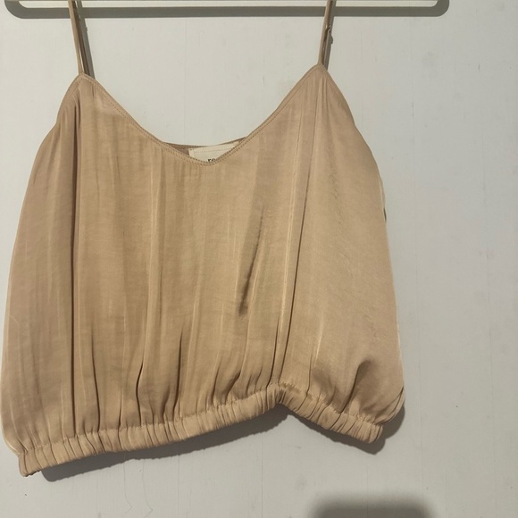 Tan Ruched Crop Camisole - Picture 1 of 3